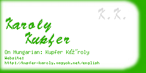 karoly kupfer business card